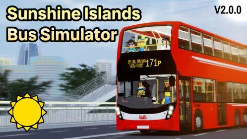 Roblox listing thumbnail for Sunshine Islands Bus Simulator